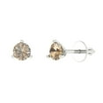 thumbnail image 2 of 1 Ct Round Cut Studs Yellow Moissanite 18K White Solid Solid Gold Everyday Dainty Earrings Screw Back, 2 of 7