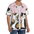 thumbnail image 4 of Gaeub Cute Cats Men's Lapel Short Sleeve Shirt, Relaxed Fit Shirt, Soft and Breathable for Outdoors Party Travel - Large, 4 of 7