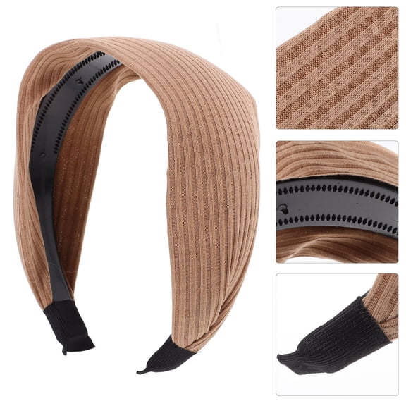 Soimiss decorative hair accessories for women Hairband Khaki Knitted Fabric Anti-skid for Wavy Hair 1Set