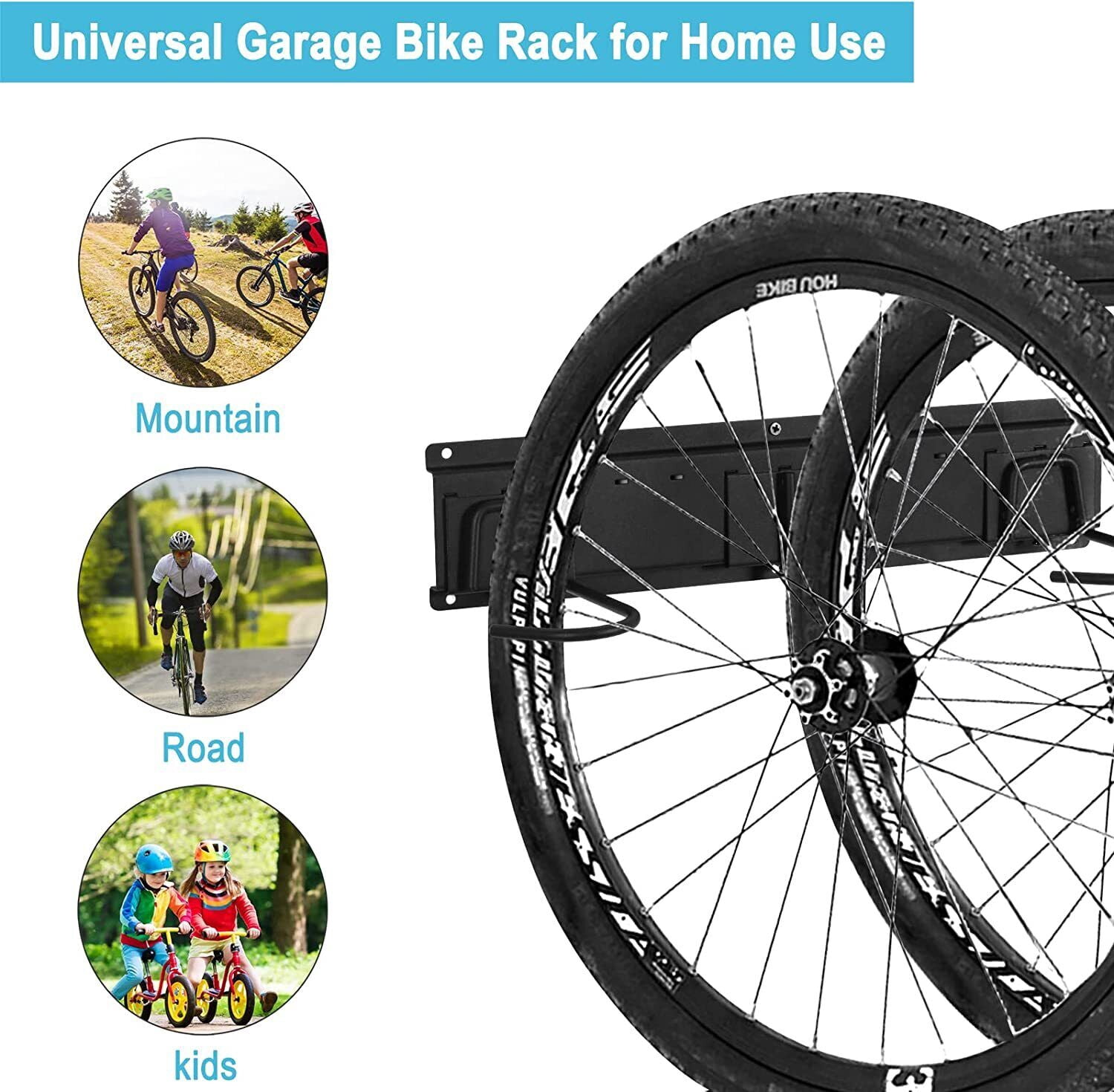 Oumilen Wall Mount Bike Storage Rack Garage Bike Holder Hanger for 6 Bicycles 500lbs