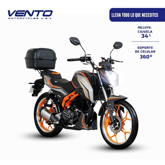 Motocicleta Urbana Vento Cyclone 210 Gris 2027