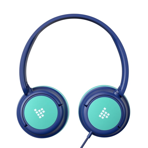 Kids Headphones Wired Tronsmart KH01C, for School Travel, Safe Volume Limited, Foldable Lightweight Over-Ear Headphones for PC/Tablet- Blue/Green