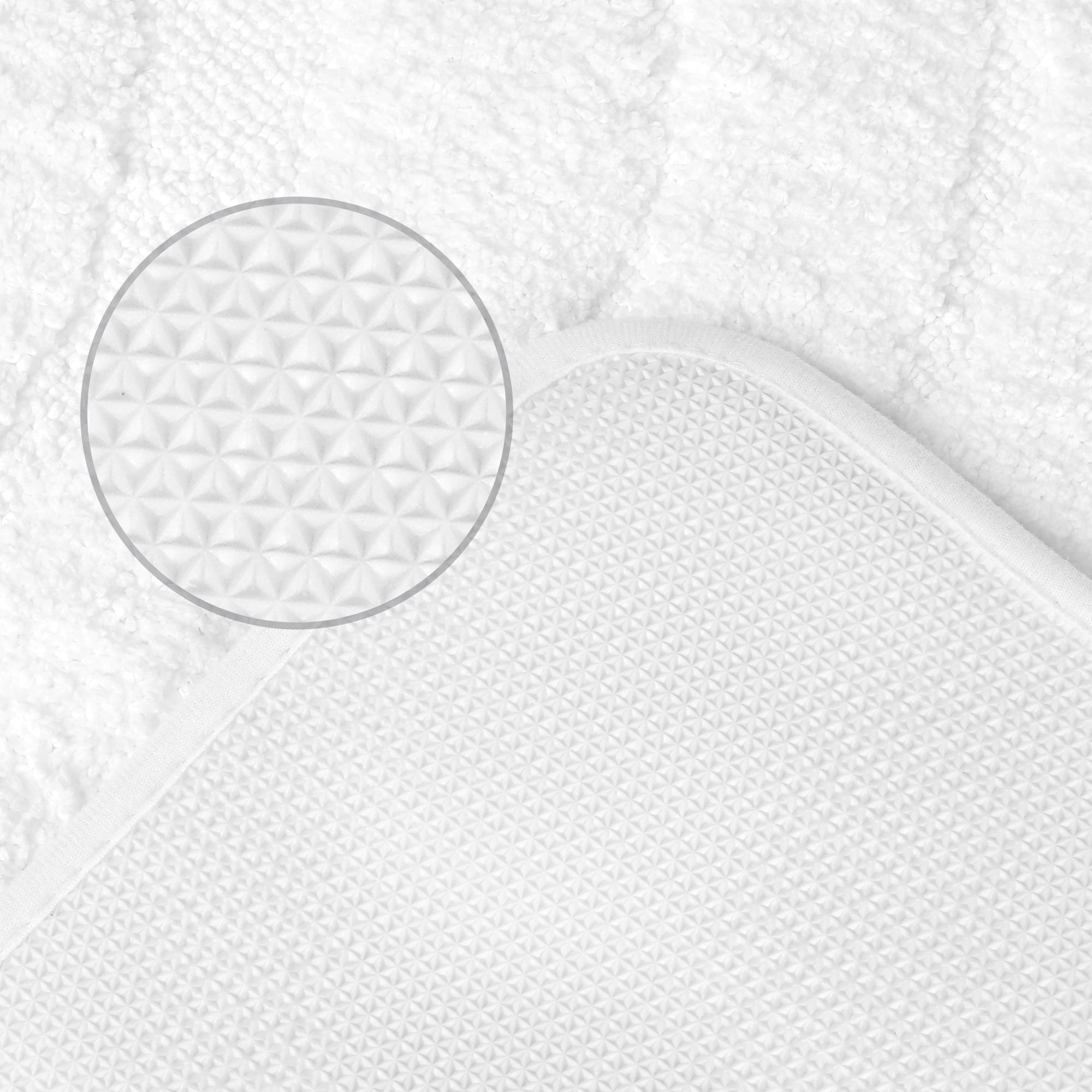 Unique Bargains 2 Pcs Geometry Absorbent Bathroom Rug White/Brown 16" x 24"