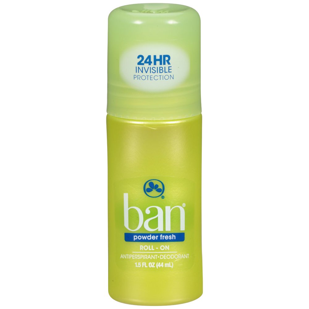 Ban Roll On Antiperspirant And Deodorant, Powder Fresh, 1.5 Oz, 2 Pack