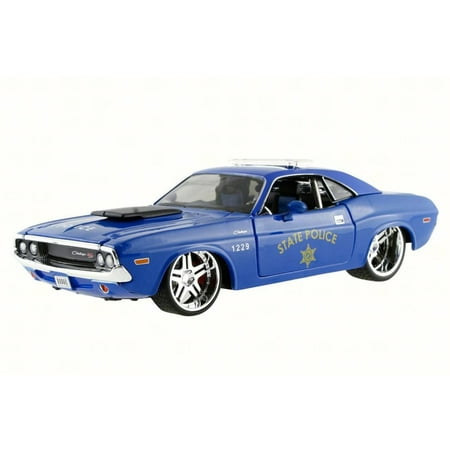 1970 Dodge Challenger R/T Coupe State Police, Blue - Maisto 31129 - 1/24 Scale Diecast Model Toy Car