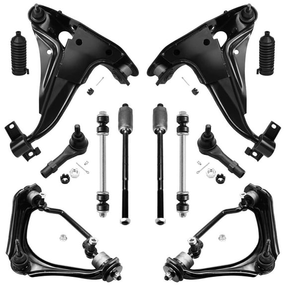 Detroit Axle - 4.0L Front End Suspension Kit for 2002-2003 Ford Explorer Mercury Mountaineer, Upper & Lower Control Arms Tie Rods Sway Bars Boots Replacement