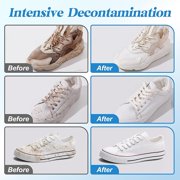 White Shoe Cleaner Cream, Multipurpose Clean Cream For Shoes, No-Wash Solid with Sponge Removes Stains, Waterless Cleaning with Sponge, for Leather Silicone