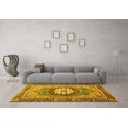 thumbnail image 3 of Ahgly Company Machine Washable Indoor Round Abstract Yellow Modern Area Rugs, 6' Round, 3 of 4