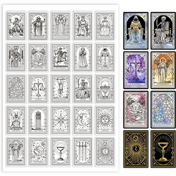 Tarot Cards Clear Stamps for DIY Cards Making Magic Divination Clear Stamp Seals 5.83x8.27inch Transparent Stamps for DIY DIY Scrapbooking Photo Album Journal Home Decoration