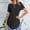 Black, variant on Tbopshirt Top for Women,Fashion Women Causal Round Neck Solid Blouse Short Sleeve Loose T-Shirt Summer Tank Tops