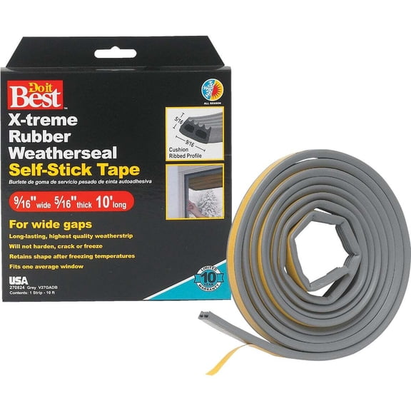 Do it Best 9/16 In. x 10 Ft. Gray Wide Weatherseal Tape V27GADB