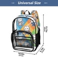 thumbnail image 2 of Iauyy Clear Backpack Heavy Duty PVC Transparent Backpack for College Workplace, Space Kitties, 2 of 8
