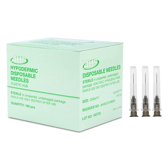 Aguja de inyección desechable estéril 22G X 3/4 para animales