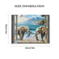 thumbnail image 2 of ZFLMY Elephants Canvas Wall Decor for Home Living Room Bedroom Kitchen Bathroom Office Hotel Salon, Modern Art Prints Ready To Hang Room Home Art Decor 16x12in, 2 of 6