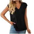 thumbnail image 1 of Timegard Womens Tank Top V Neck Cap Sleeve Comfy Loose Knit Tee Shirts Side Split Solid Color Summer, 1 of 7