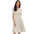 thumbnail image 1 of Vestido elegante para mujer con cuello Peter Pan con volantes Gris L, 1 of 5
