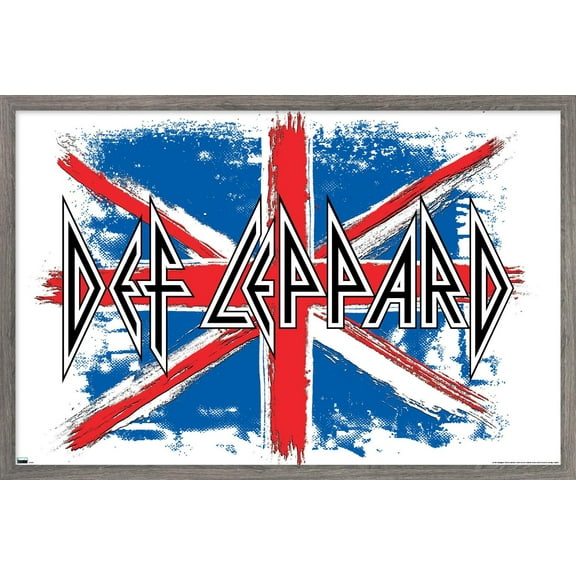 Def Leppard - Union Jack Wall Poster, 14.725" x 22.375" Framed