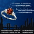thumbnail image 2 of Gem Stone King 10K Two Tone Gold Red Garnet and White Moissanite Engagement Ring for Women | 2.59 Cttw | Oval 9X7MM | Gemstone January Birthstone | Size 5, 2 of 7