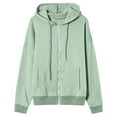 thumbnail image 7 of WTXUE Womens Zip Up Hoodies Sweatshirt Jacket Cute Lightweight Jackets Trendy Hooded Workout Fall with Pockets Oversized Sweatshirt Open Front Cardigan Long Sleeve Blouses Casual Tops Light Green 3Xl, 7 of 7