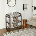 thumbnail image 4 of AuroraX Stainless Steel Shoe Rack Black Metal 3 Tier Small Shoe Rack Organizer Free Standing Vertical Sturdy Space-Saving Corner Minimalist Shoe Storage Organizer for Closet,Entryway,Door, 4 of 6