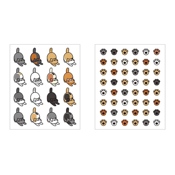2 hojas de pegatinas de material creativas DIY Kawaii Cat Craft Stickers (estilo C)