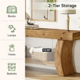 thumbnail image 5 of Tribesigns 63" Solid Wood Console Table,  Farmhouse 2-Tier Low TV Console for Living Room, Entryway, Hallway, 5 of 9
