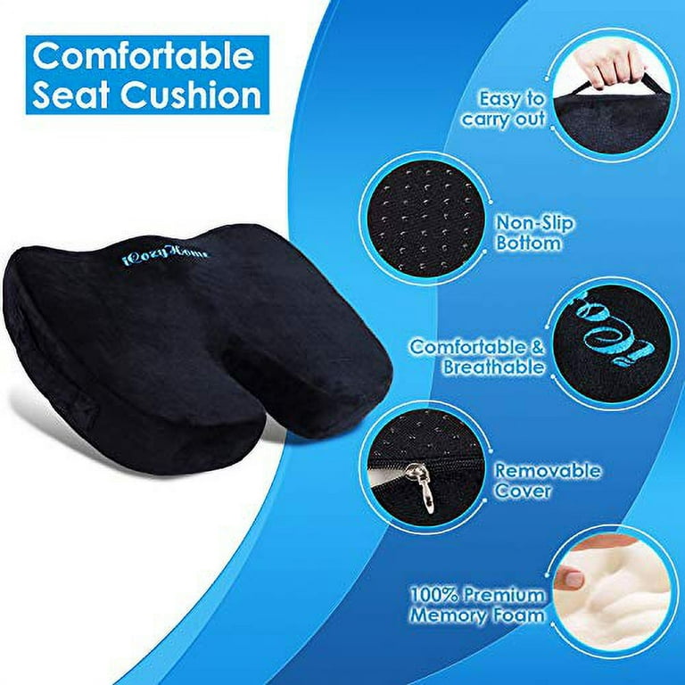  KINGLETING Car Seat Cushion, Heightening Wedge Seat Cushion for  Sciatica Tailbone Pain Relief, Auto Seat Cushion for Short People,  Universal Fit for Car, Truck, Office Chair and Wheelchair(Black) :  Automotive