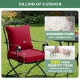 thumbnail image 4 of Ottowood Outdoor Deep Seat Cushions Set of 4, 19x19x3 Inch Water-Repellent Patio Cushions, Burgundy, 4 of 8