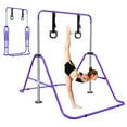 thumbnail image 2 of Leumius Gymnastics Bar for Kids,35"-51" Adjustable Height Steel Gymnastic Horizontal Bars with Bear Rings,Gymnastics Equipment for Indoor/Outdoor Training,Purple, 2 of 10