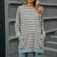 thumbnail image 2 of Kaemgyyd Sweatshirt for Women Casual Crew Neck Long Sleeve Tops Classic Color Block Striped Pullover with Pocket Oversized Shirts, 2 of 7