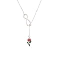 thumbnail image 2 of Delight Jewelry Silvertone Red Rose Flower Silver tone Elegant Infinity Lariat Necklace, 2 of 4