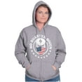 thumbnail image 3 of No Quarter Given Skull American Flag Zip Up Hoodie Men's Women's Brisco Brands S, 3 of 6