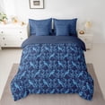 thumbnail image 2 of Feelyou Blue Boho Damask Bedding Comforter Set 7pcs, Tribal Gothic Crow King Bedding Sets, 2 of 8