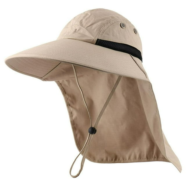 Chapeau de Soleil Extérieur pour Hommes avec Protection UPF 50+ Casquette Safari Large Bord Chapeau de Pêche avec Rabat de Cou