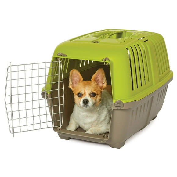 MidWest Homes for Pets Spree Travel Pet Carrier, Dog Carrier Features Easy Assembly and Not The Tedious Nut &amp; Bolt Assembly of Competitors, Green, 24-Inch Small Dog Breeds (1424SPG)