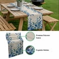 thumbnail image 5 of Spring Blue Floral Table Runner - 120 Inch Long, Kitchen Dining Table Runner Dresser Scarves, Farmhouse Weeping Floral Leaves Burlap Farmhouse Decor for Coffee Tables Wedding Party Banquet, 5 of 8