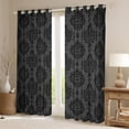 thumbnail image 2 of Manfei Black Grey Damask Curtains Pack of 2 (42x84 Each), Retro Boho Hippie Mandala Curtains Blackout, Teens Kids Adult Bedroom Curtains, Living Room Curtains Decor, 2 of 6