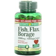 Nature's Bounty Heart Health Fish Flax Borage Rapid Release Softgels, 1200 mg, 72 Ct (4 pack)