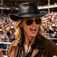 thumbnail image 6 of LILIYA Fedora Hat, Western Style Cowboy Hat for Men Women | Shapeable Wide Brim, Adjustable Fit for Large Heads with Chin Strap, Breathable & Packable, UPF 50+ Sun Hats, 6 of 6