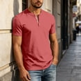 thumbnail image 3 of Henley Style for Mens T Shirt Casual Short Sleeve Summer Tee Lightweight Loose Fit Button Neck Pullover Top Daily T-Shirts, 3 of 6