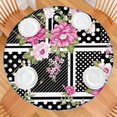 thumbnail image 2 of Pioneer Flower Floral Print Pattern Round Fitted Tablecloth with Elastic Edge,Dining Table Cover Waterproof,Outdoor Round Tablecloth for Camping,Dining,Indoor and Outdoor, 2 of 7