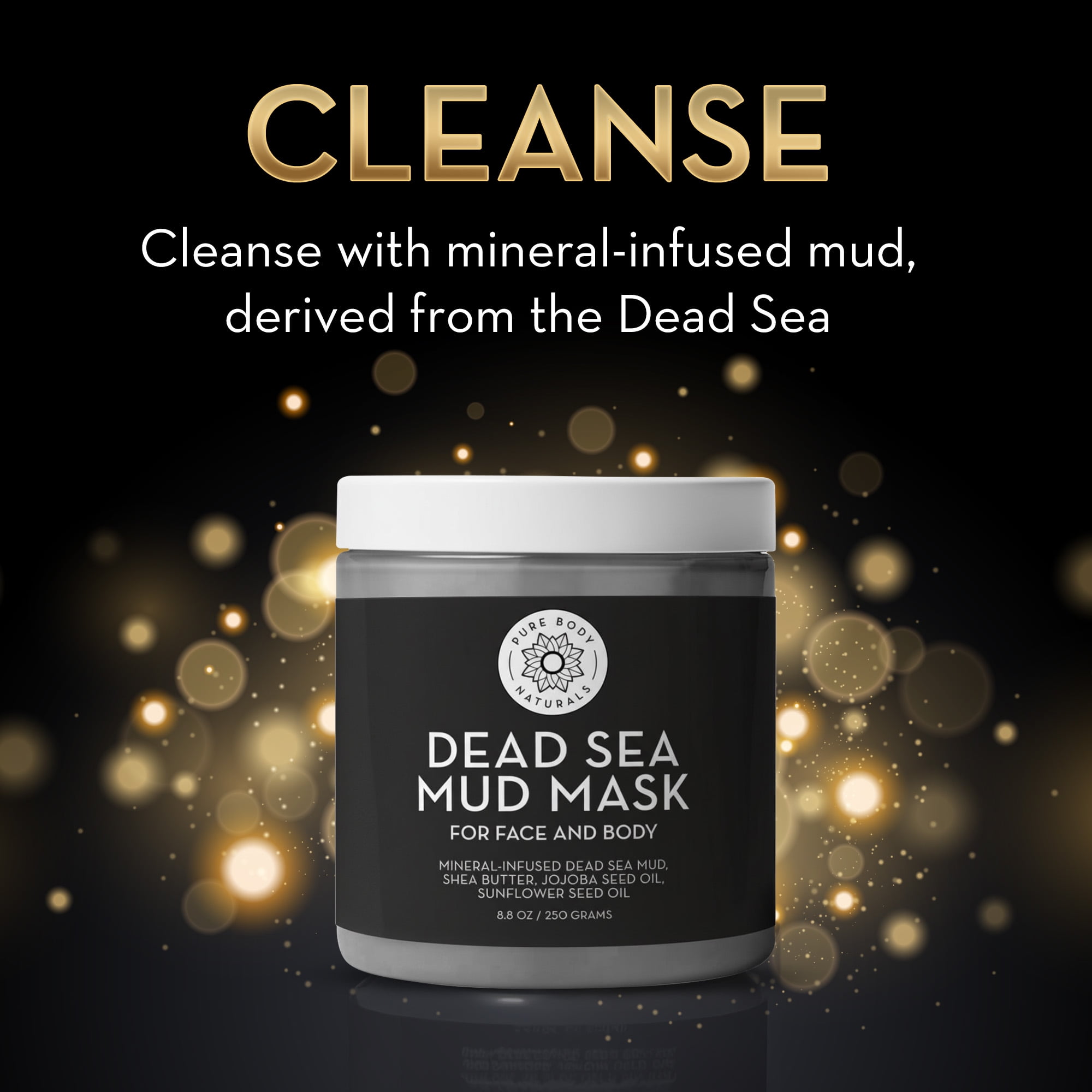 Pure Body Naturals Face Mask Gift Set – Bentonite Clay, Dead Sea Mud and Fruit Extract Mask