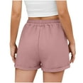 thumbnail image 4 of Sakmal Wide Leg Womens Shorts Drawstring Pink Solid Stretchy Shorts for Women with Pockets, 4 of 7