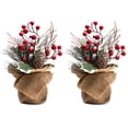 thumbnail image 1 of Árbol de Navidad LOHASBEE Mini, 27 cm, paquete de 2 con bayas y pino C, 1 of 7