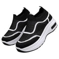 thumbnail image 2 of YOUYEDIAN Thick-Soled Non-Slip Mesh Orthopedic Shoes for Women Loafers,Comfortable Walking Sneakers Lightweight Breathable Mesh Causal Shoes (Black, 7.5 Wide（EU-39）), 2 of 5