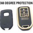 thumbnail image 3 of Key Fob Cover Compatible with Honda Accord Civic CRV Pilot Ridgeline Odyssey Passport Keychain Case Holder Protector,Black, 3 of 6