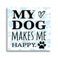 thumbnail image 1 of My Dog Makes Me Happy Sky Blue Pawprints 24 x 24 Glass Wall Hanging Sign, 1 of 4