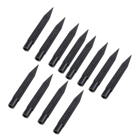 FONWILYO 12Pcs Black ABS Plastic Cone Ground Spike for Plastic Spike 5.9*0.7in