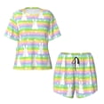 thumbnail image 4 of Picia Rainbow Rabbit Pajamas Sets for Women Soft Short-Sleeved Pjs with Lounge Shorts Two Piece Sleepwear-4X-Large, 4 of 9