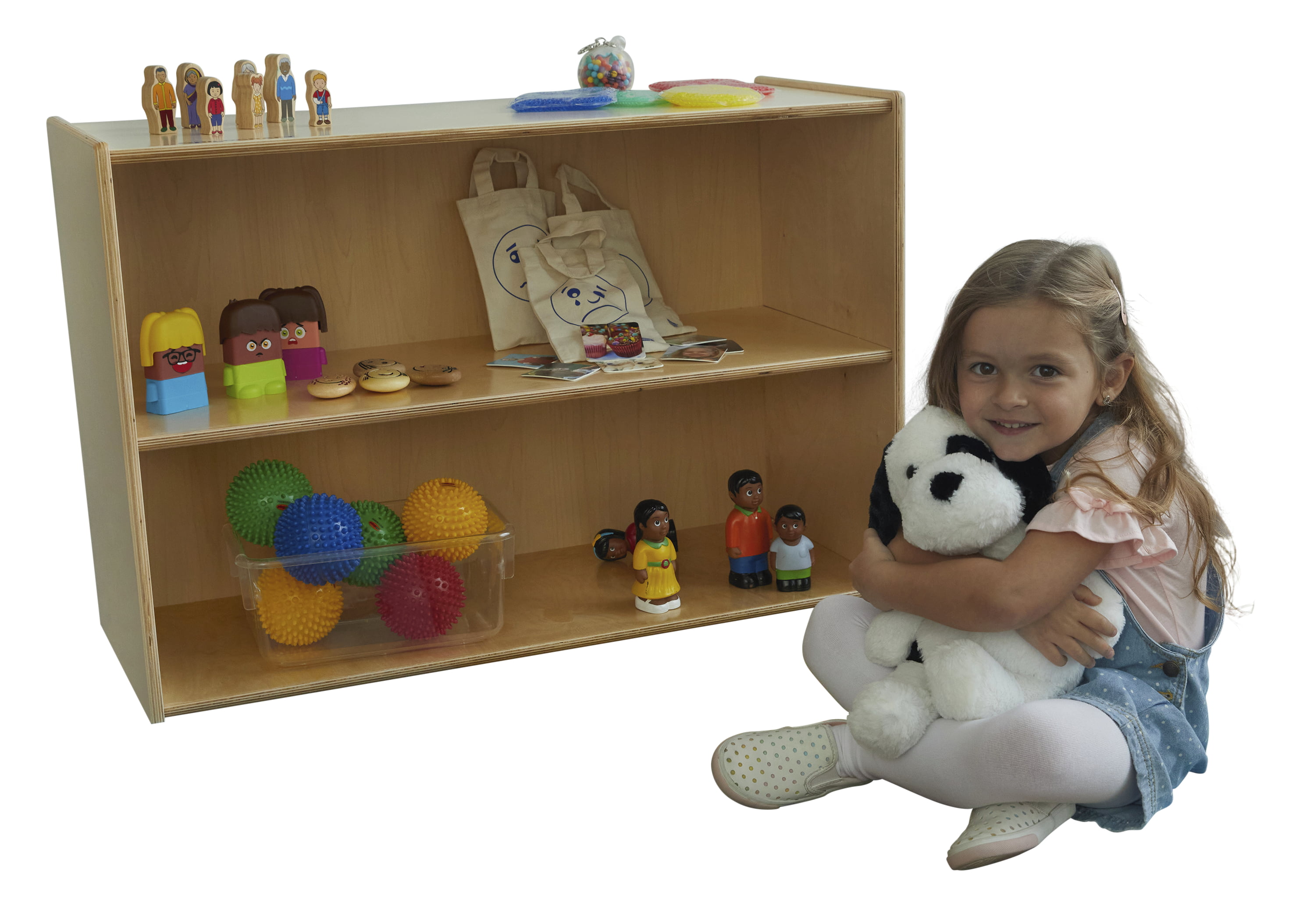 Childcraft Deep Shelf Storage Unit, 3 Shelves, 35-3/4 x 14-3/4 x 36 in